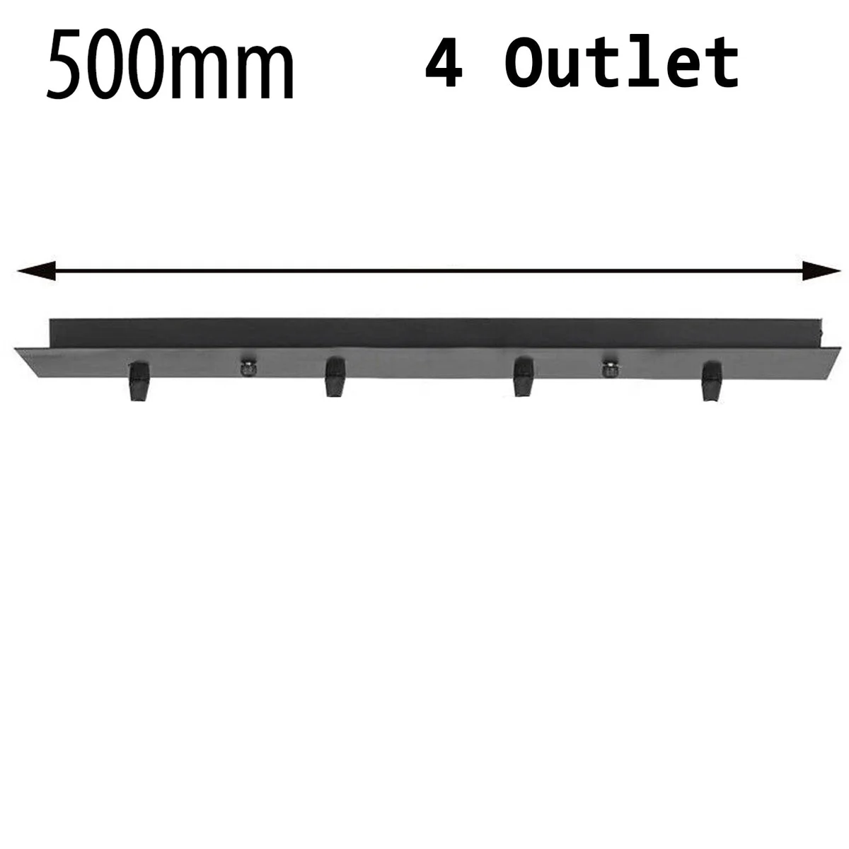Rectangular ceiling rose metal plate with fixing bracket, screws, earth wire, and cord grip nuts for light fittings installation