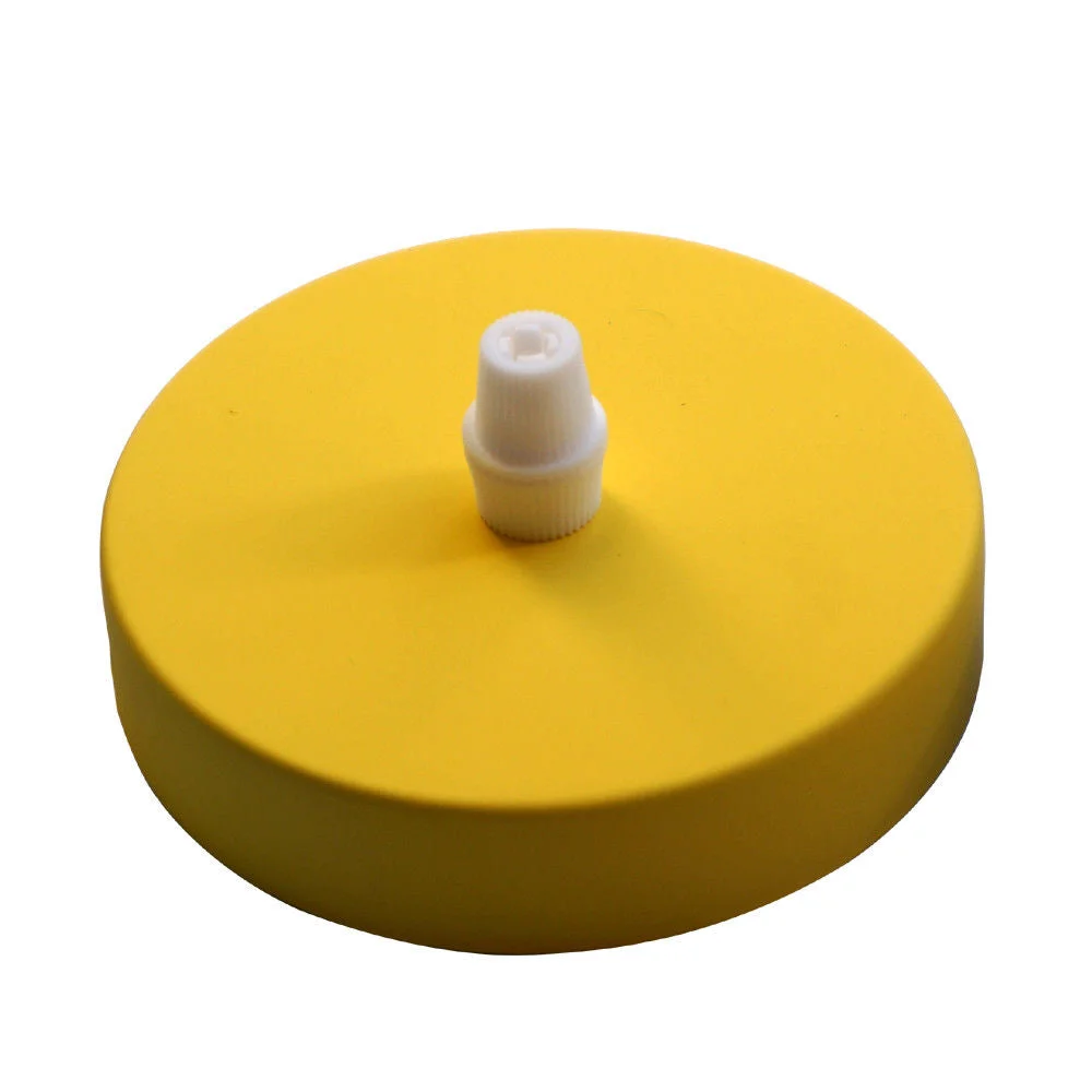 Yellow round ceiling rose light fitting with vintage style for pendant chandelier, 100mm diameter, 220V-240V