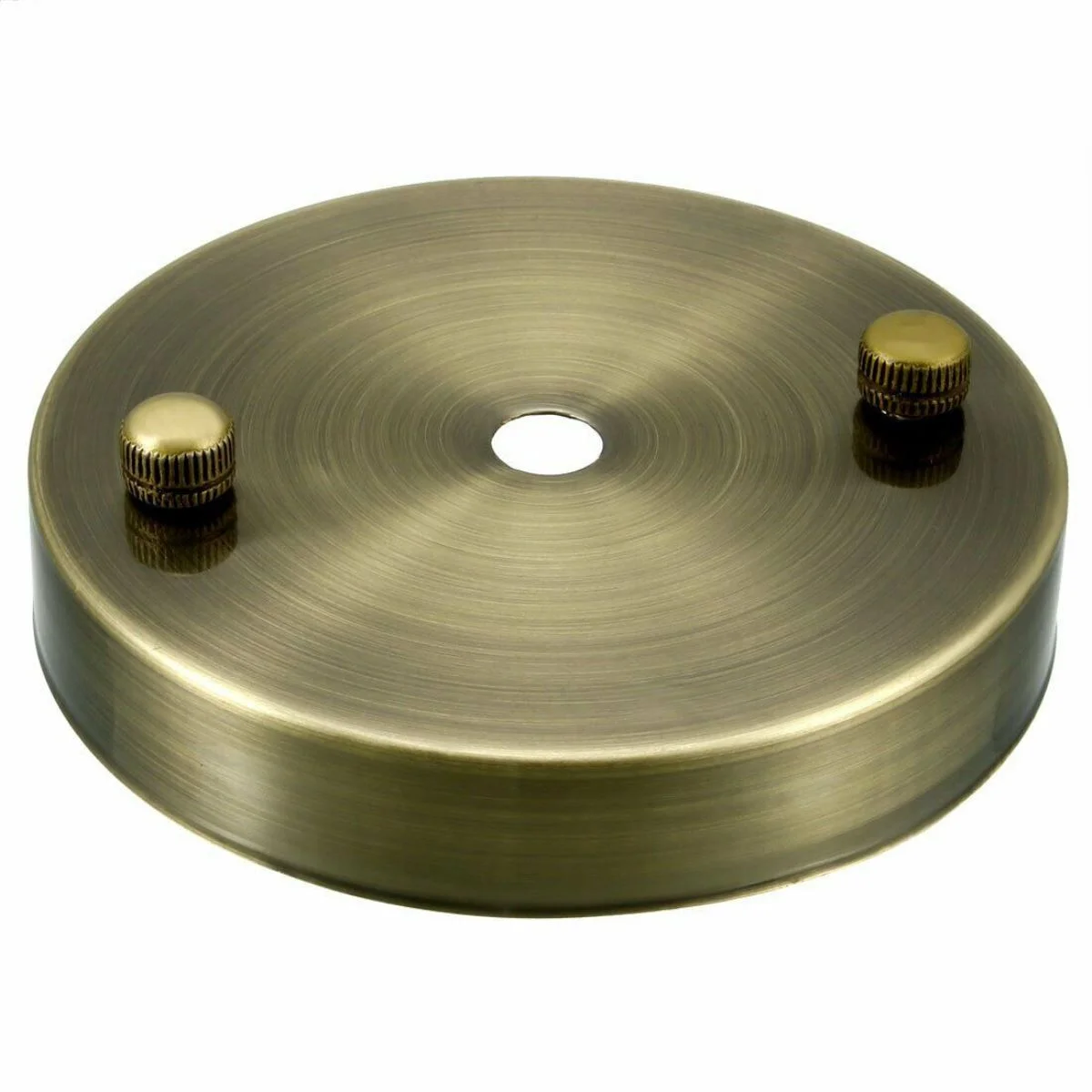 Green brass ceiling hook for fabric flex with ring plate, 100mm diameter, 5kg weight capacity, metal with plating