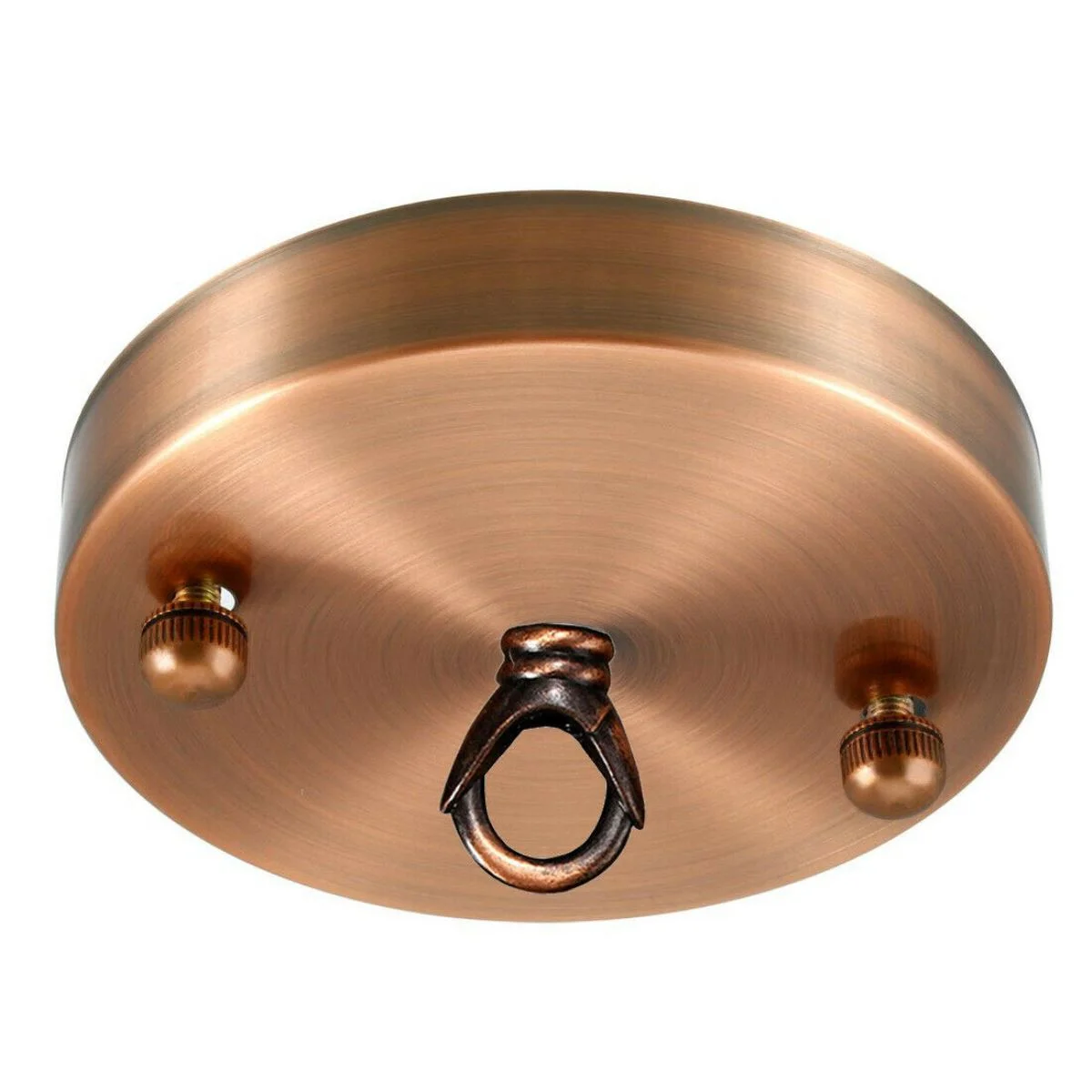Copper color metal ceiling plate with hook ring, 100mm diameter, designed for fabric flex cable suspension up to 5kg