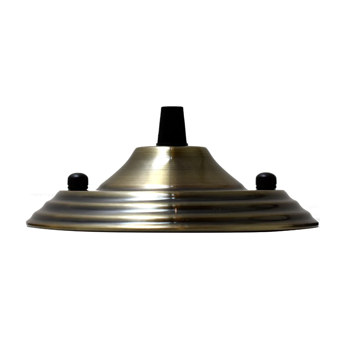 Green brass ceiling rose pendant light fitting with sleek round design, 140mm diameter, metal construction, single outlet