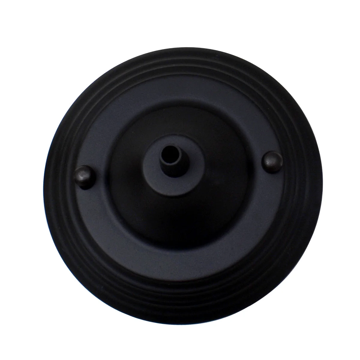 Black pendant cable grip with flex plate and 140mm ceiling rose light fitting for suspending chandeliers and lights