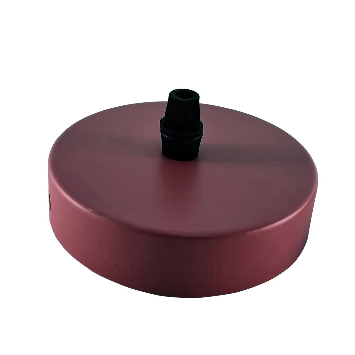 Burgundy 100mm vintage ceiling rose with cord grip and metal bracket for industrial style lighting fixtures