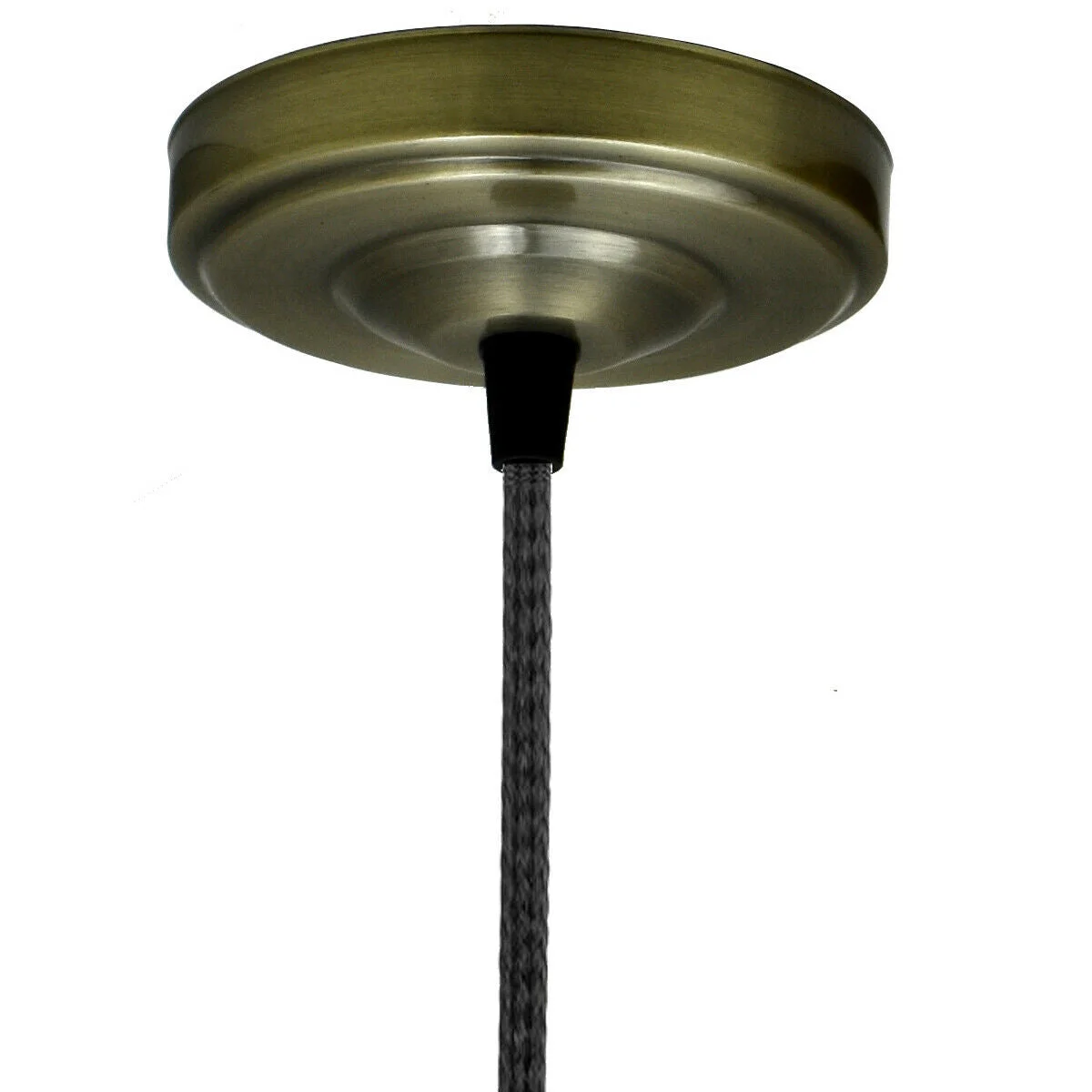 Green brass vintage ceiling rose with 108mm diameter and central hole for light fitting suspension