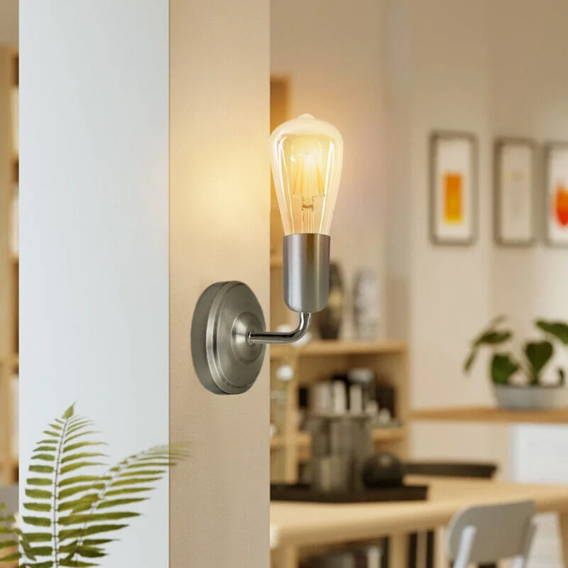 Single outlet ceiling rose pendant light fitting in satin nickel, round metal design, 108mm diameter, with mounting hardware