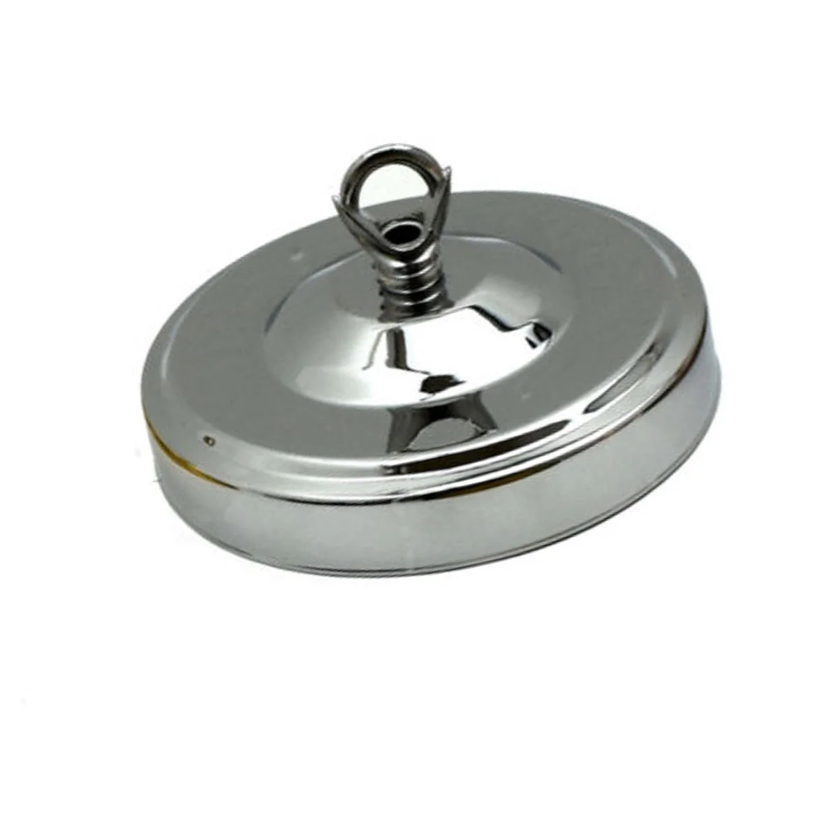 Chrome pendant lighting ceiling rose with hook plate, 108mm diameter, smooth chrome finish, includes mounting screws