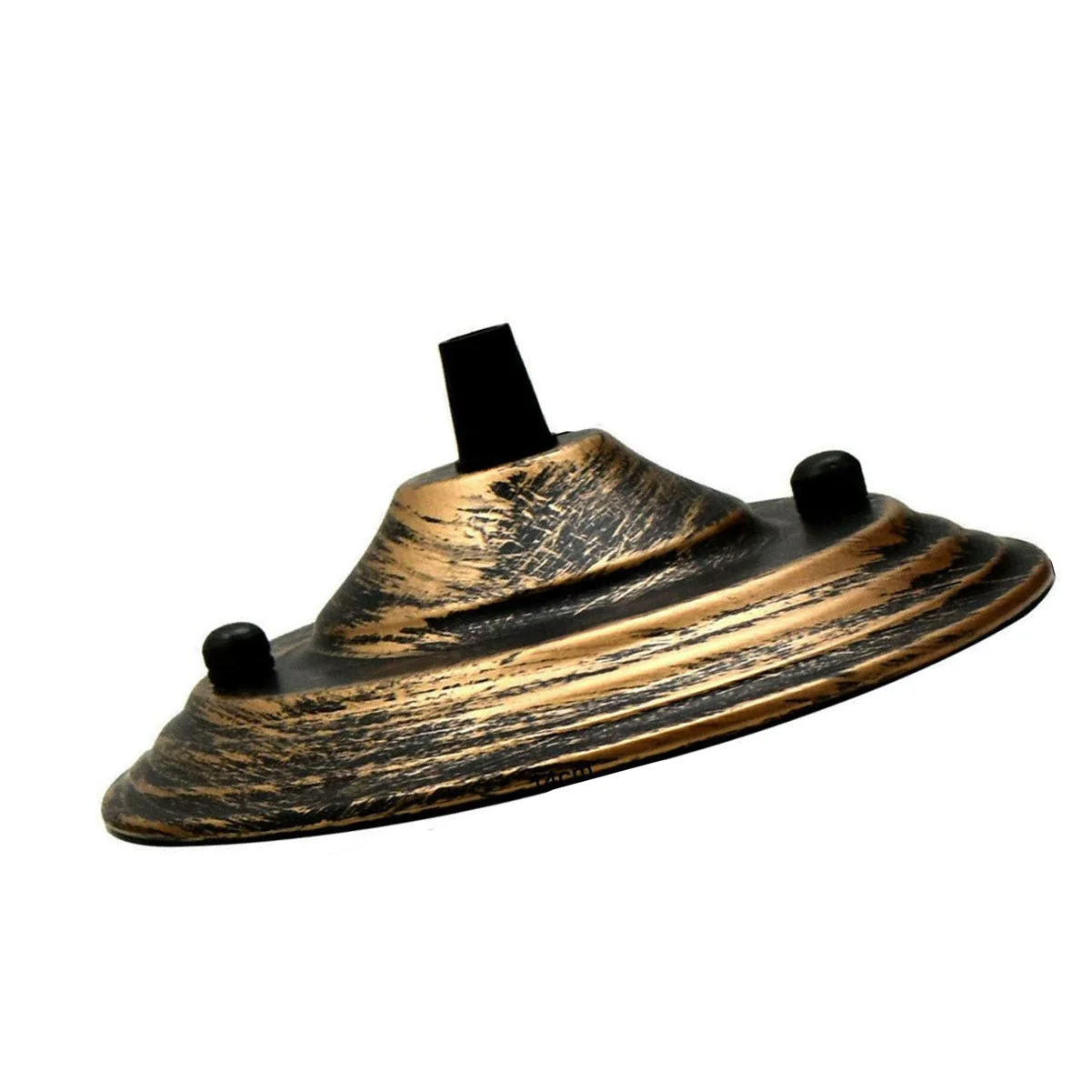 Brushed copper single outlet ceiling rose pendant light fitting with sleek round 140mm diameter metal design