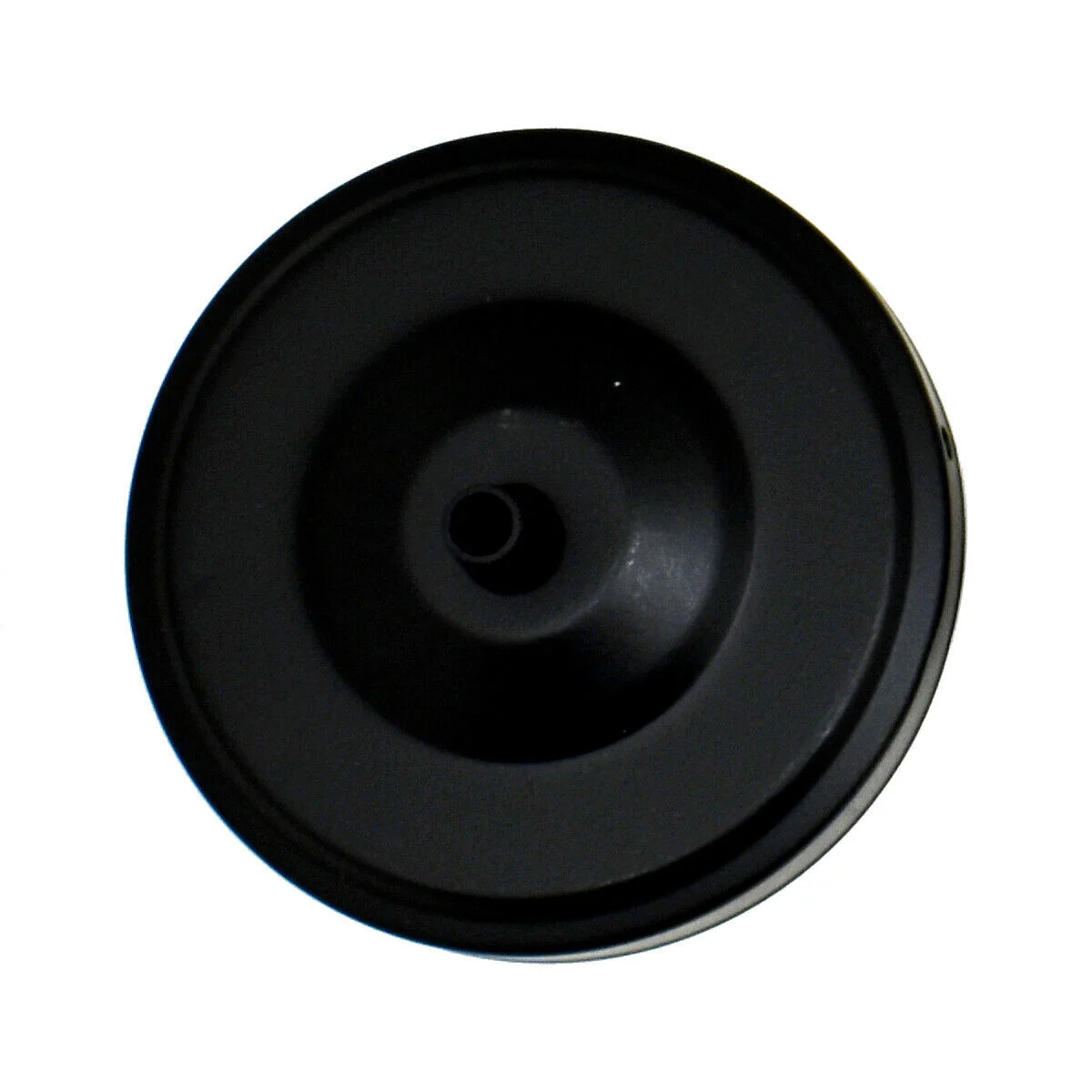 Black vintage ceiling rose 108mm diameter metal with central hole and black cord grip for light fitting suspension