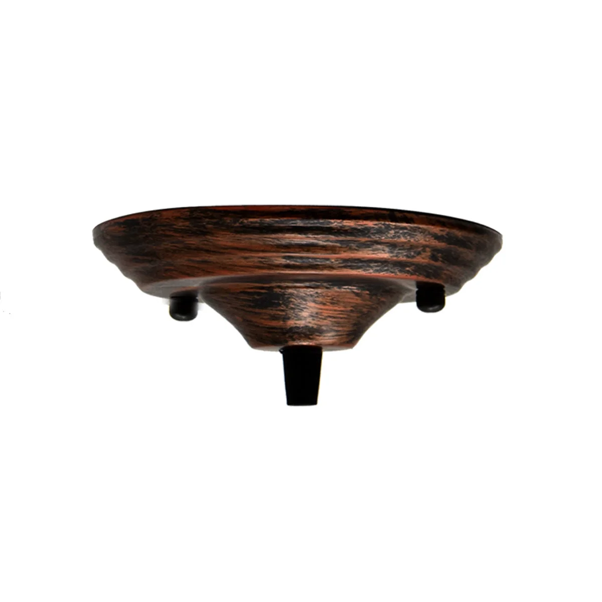 Rustic red single outlet ceiling rose pendant light fitting with sleek round metal design and cord grip accessory visible