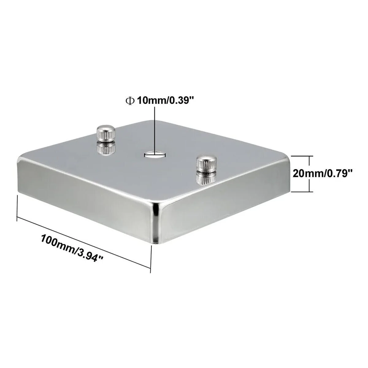 Vintage multi-colour metal ceiling lighting kit with square plate and sturdy chassis base for indoor ceiling mounting