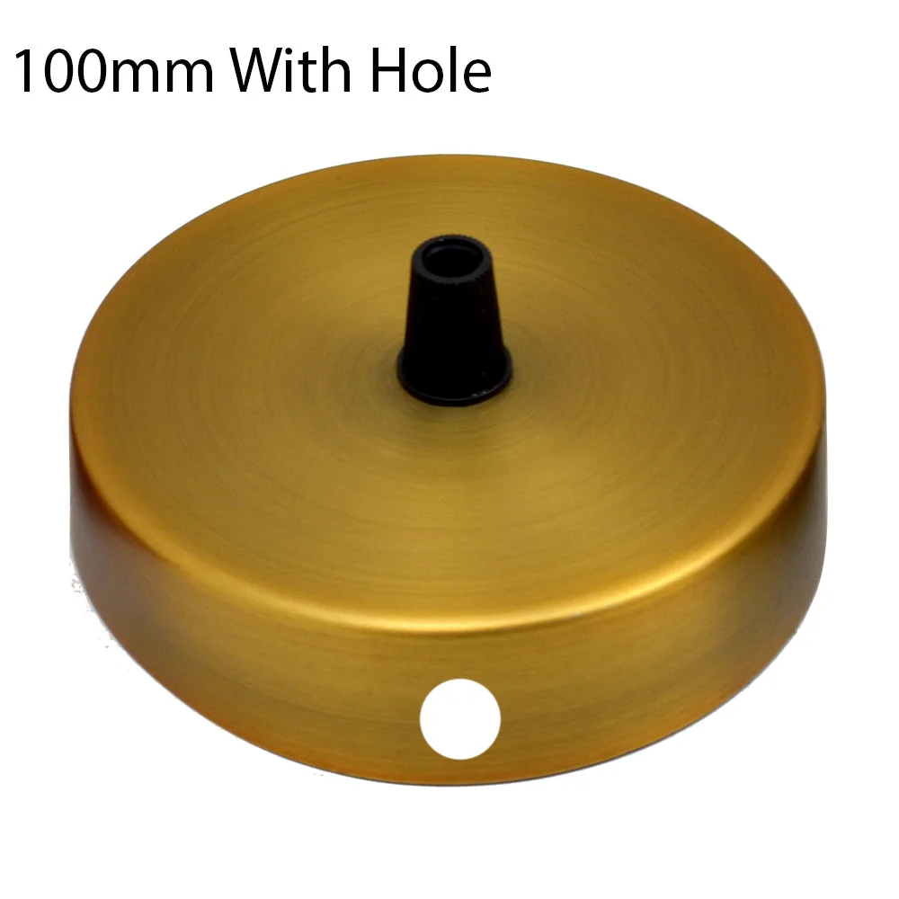 Round black side fitting 100mm light fitting ceiling rose with central hole for ceiling chandelier or light suspension
