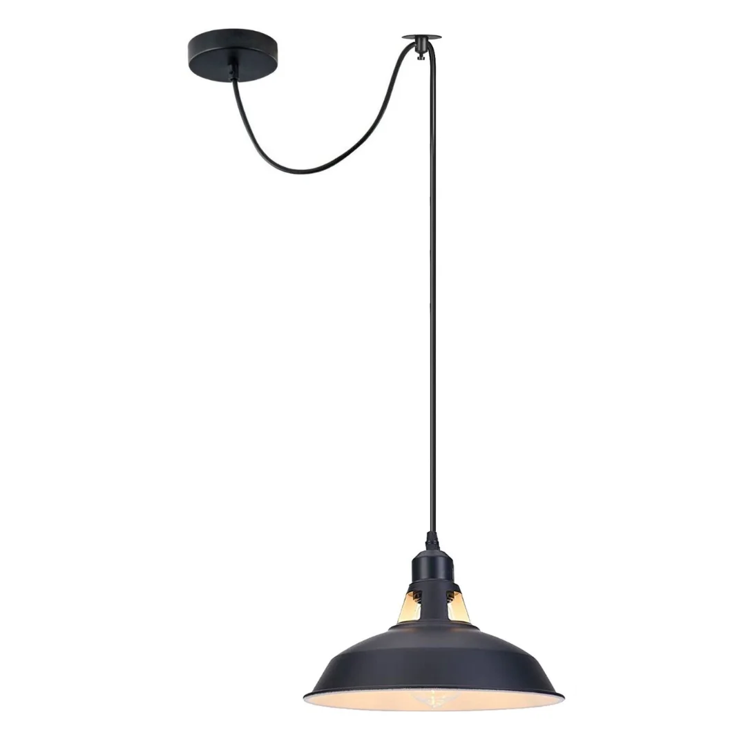 Black indoor metal pendant spider light with adjustable 2m cable and modern retro design ceiling fitting