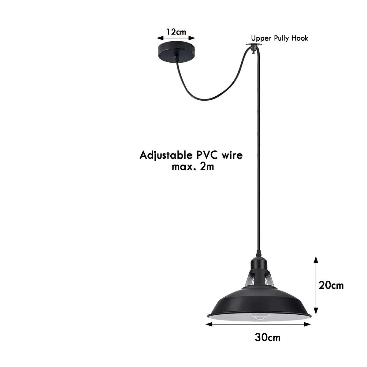 Black spider pendant lamp with metal and PVC materials, adjustable 2m cable, and modern ceiling fitting design