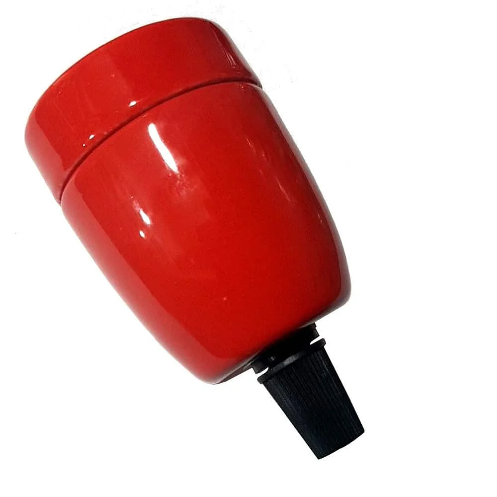 Vintage red porcelain industrial lamp holder with E27 screw base, 6cm height, 4.5cm diameter for retro lighting fixtures