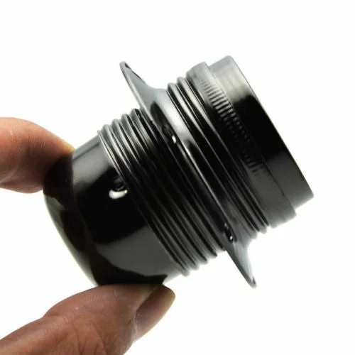 Black vintage lamp socket with E27 threaded metal design, suitable for indoor pendant or ceiling light fixtures