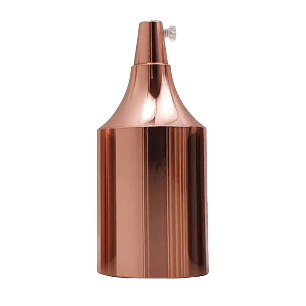 Metal vintage-style E27 bulb holder in bottle shape, suitable for standard Edison base bulbs, 95mm x 44mm size