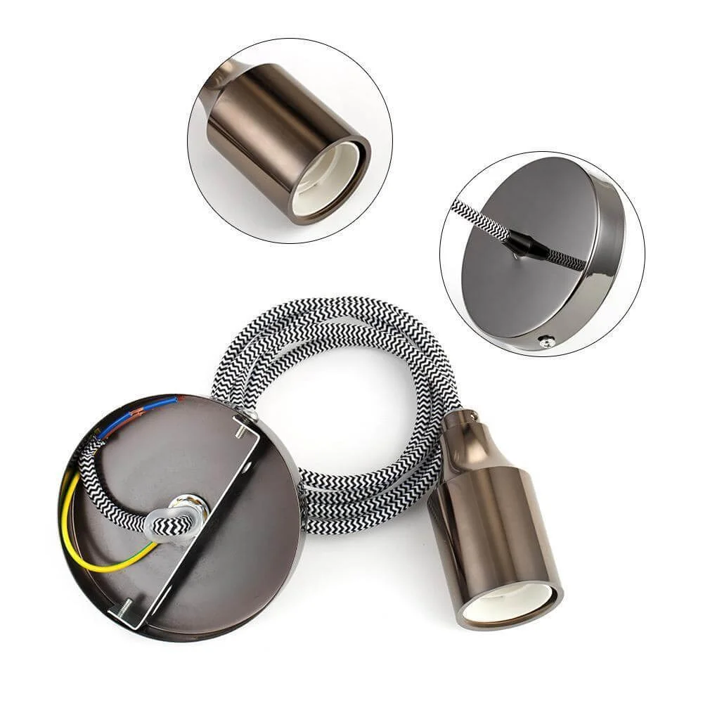 Vintage style metal E27 bulb holder in bottle shape, suitable for 110-240V bulbs, shown from side angle