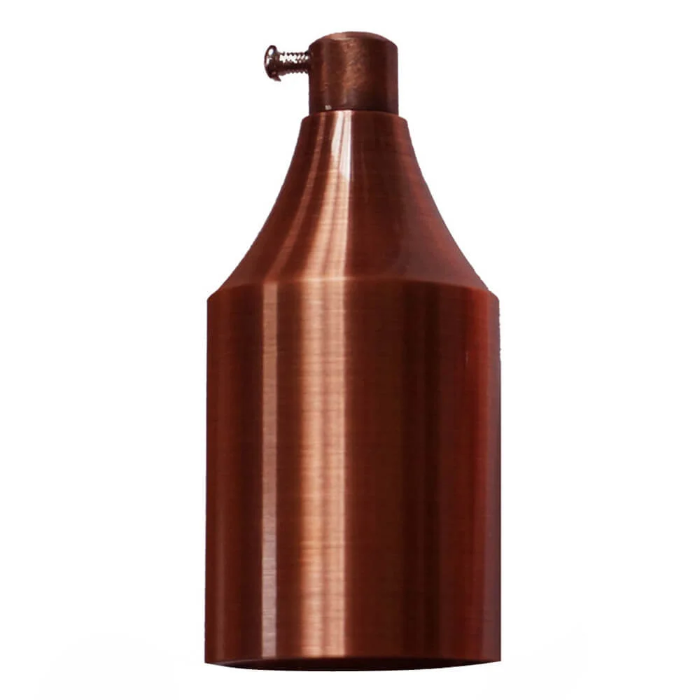 Vintage style metal E27 bulb holder in bottle shape, suitable for standard Edison base bulbs, shown against white background