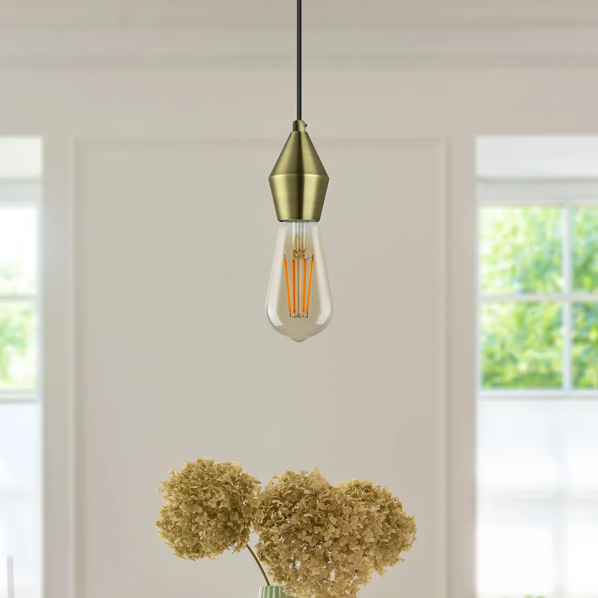 Brass vintage industrial lamp fitting with E27 bulb holder showing antique retro Edison style and screw-on design