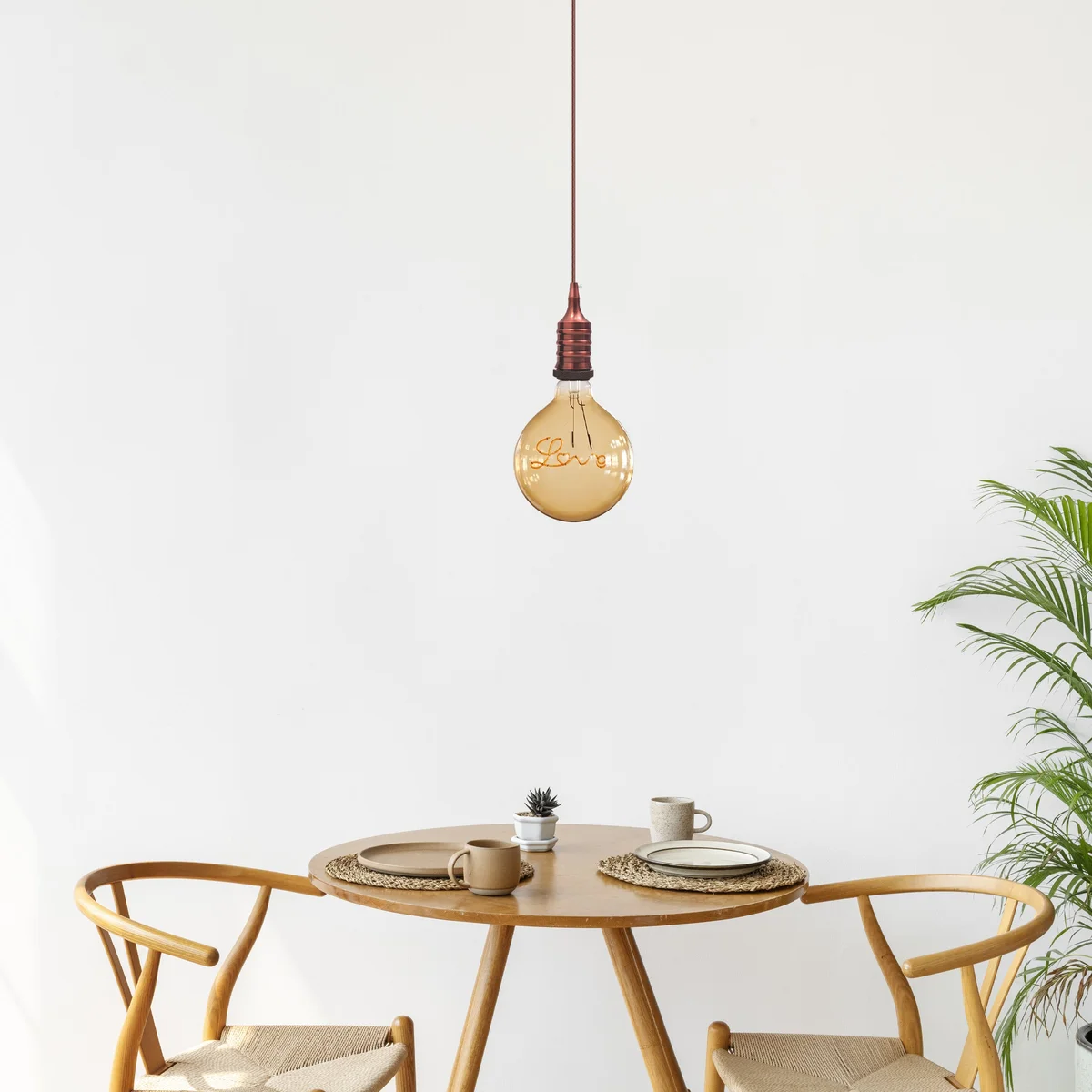 Copper vintage industrial style E27 lamp holder with metal construction for ceiling or pendant light fixtures