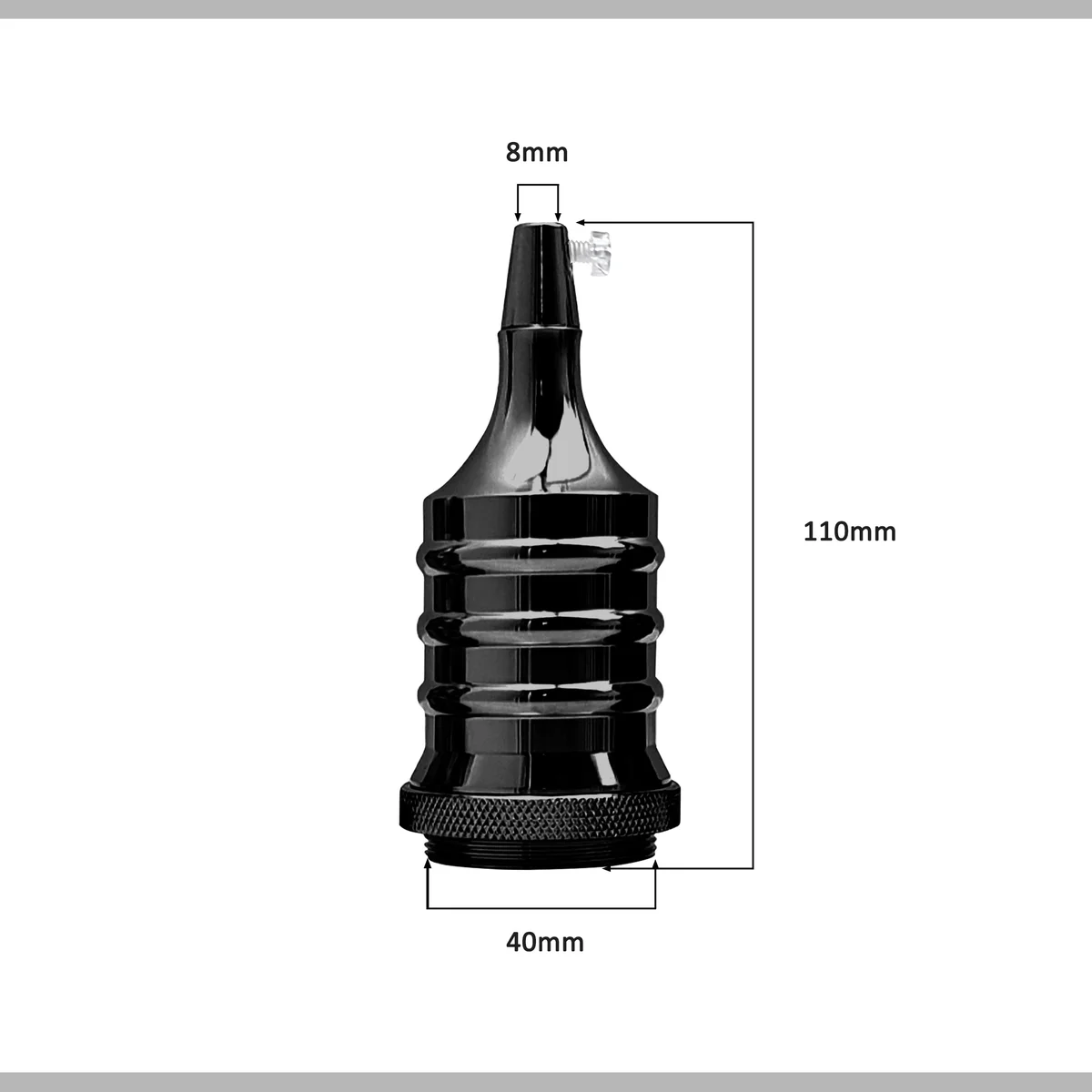 Copper industrial style light holder with E27 socket, vintage design, suitable for ceiling or pendant lighting fixtures