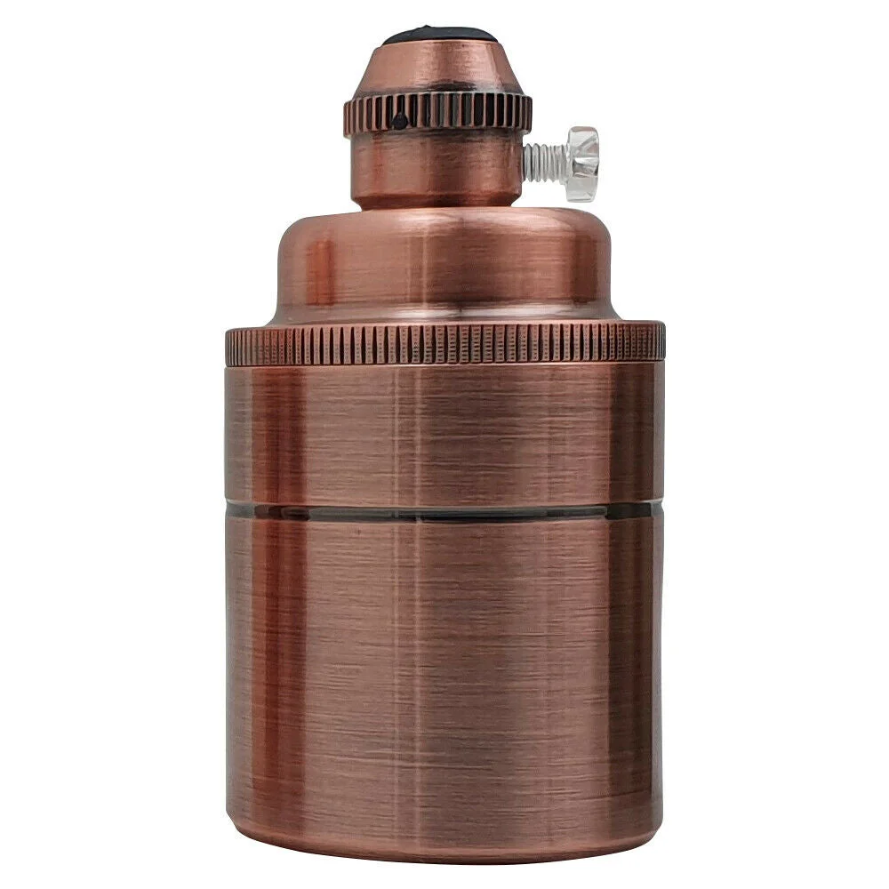 Copper E27 lamp holder with ceramic socket, designed for vintage light bulbs, suitable for 110-250V use