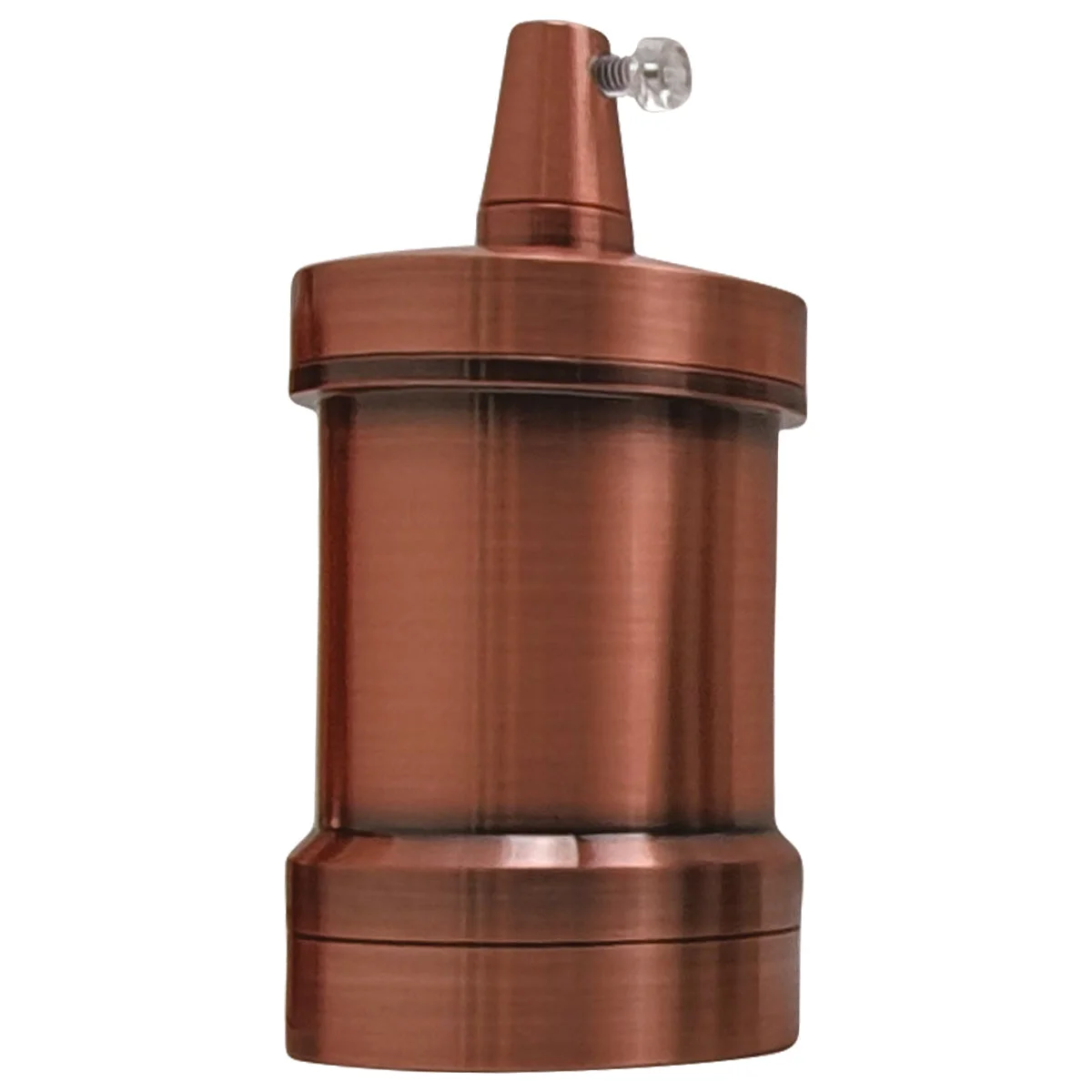 Rose gold copper metal lamp holder E27 with removable collar ring and metal cord grip for vintage industrial lighting