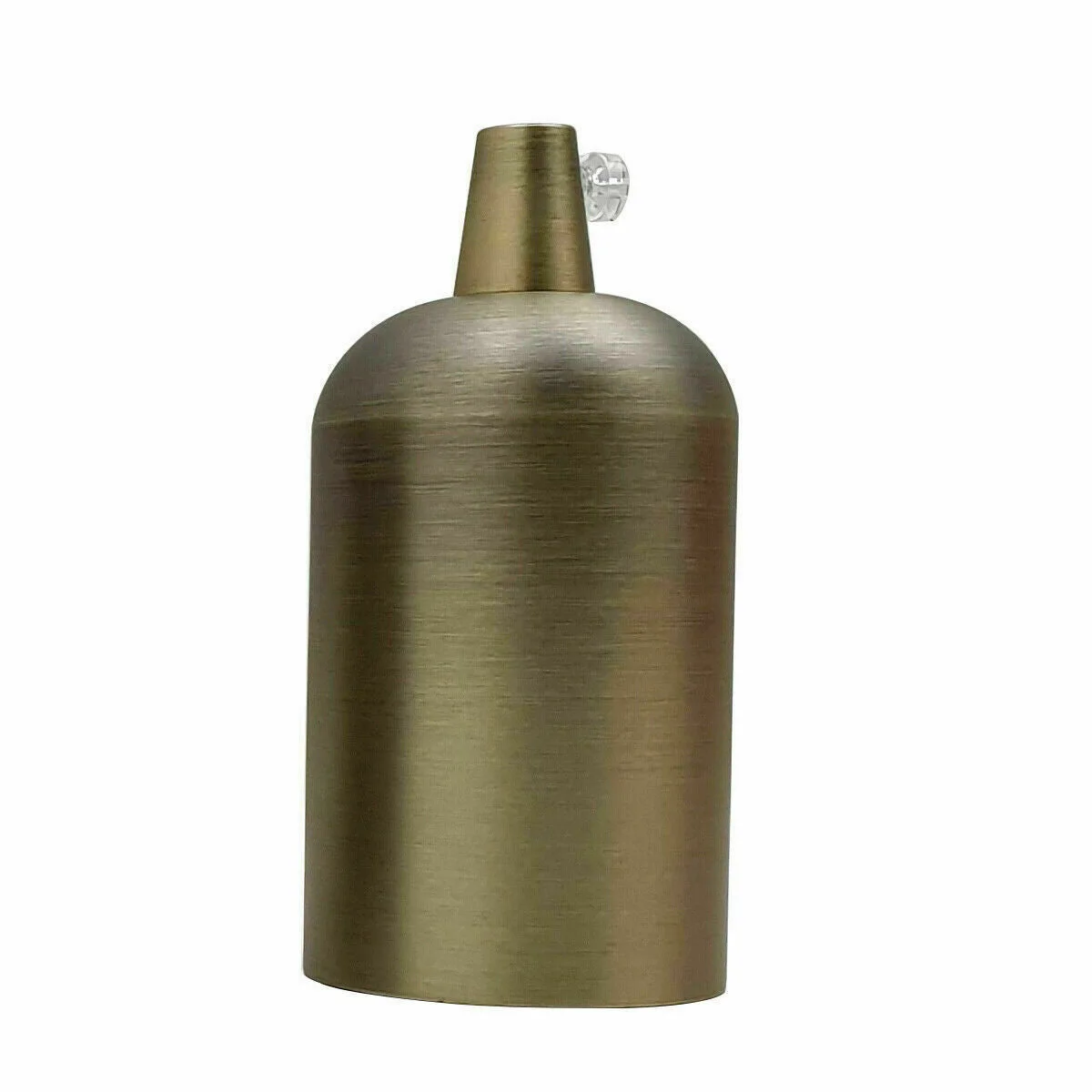 Smooth yellow brass lamp holder with vintage metal finish and E27 Edison screw base for indoor use, 8.9 cm tall
