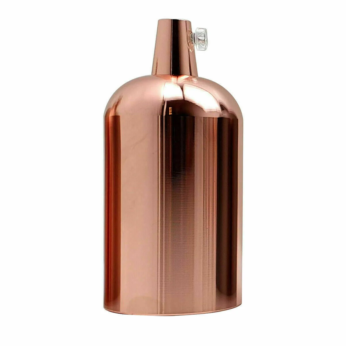 Smooth rose gold lamp holder with vintage E27 metal socket, sleek finish, and industrial retro design, bulb not included