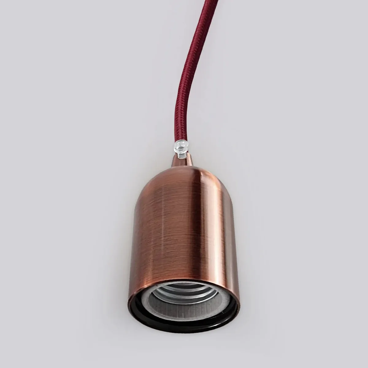 Smooth rose gold vintage E27 socket metal lamp holder with smooth finish, ideal for Edison bulbs and retro lighting designs