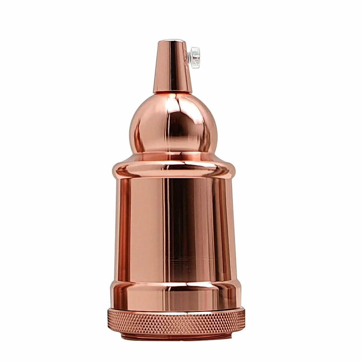 Vintage bubble style E27 bulb holder in rose gold metal finish.