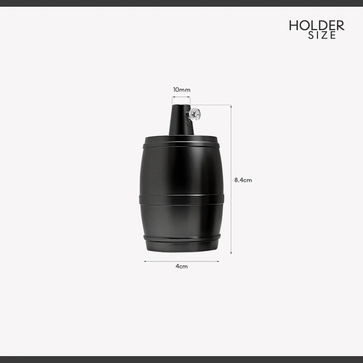 Rose gold vintage lamp holder with barrel metal design and E27 screw base, shown against white background