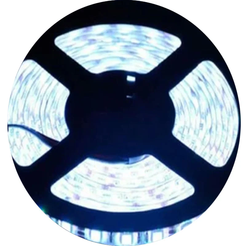 Cool white LED strip light roll, 5 meters long, flexible and waterproof 3528 SMD LEDs for indoor and outdoor use