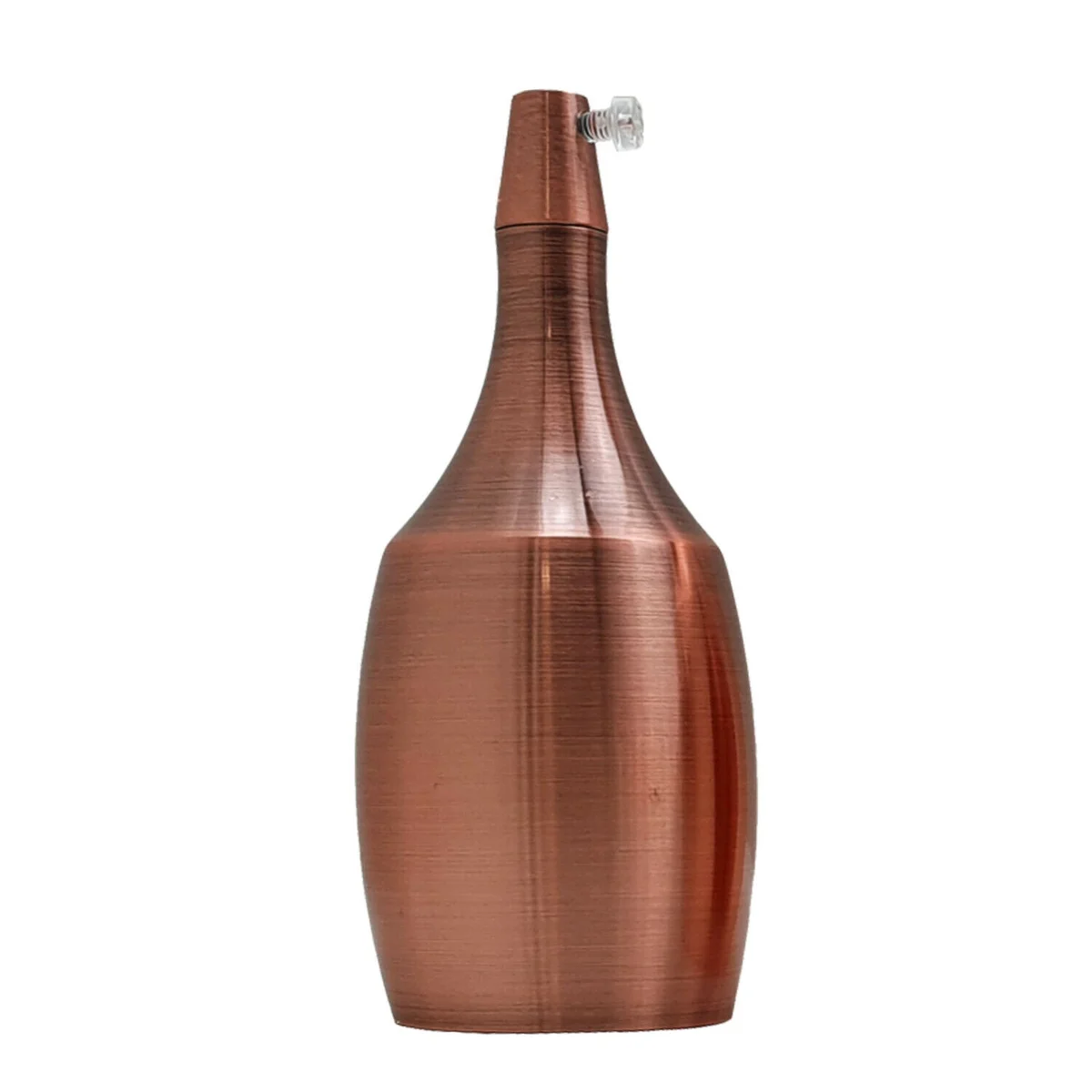 A vintage copper lamp holder with E27 socket, exposed metal housing, approx 88mm by 40mm, ready for hardwired vintage bulb.