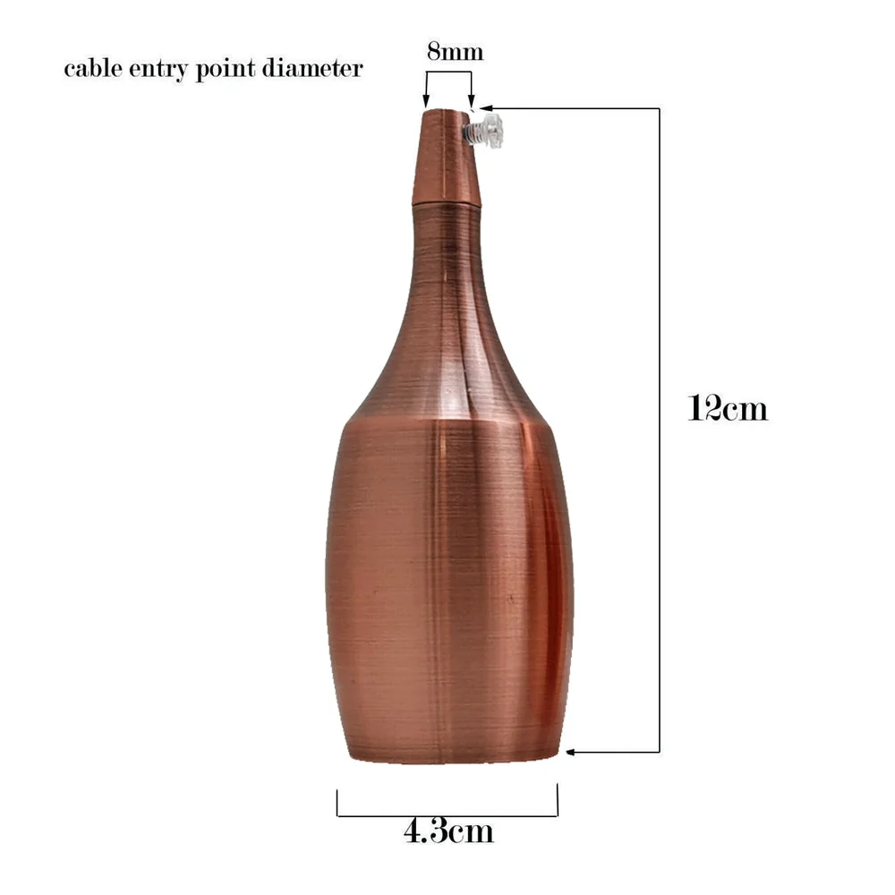 E27 bulb holder, copper metal socket, 88x40mm vintage style, ideal for exposed Edison bulb in retro fixtures