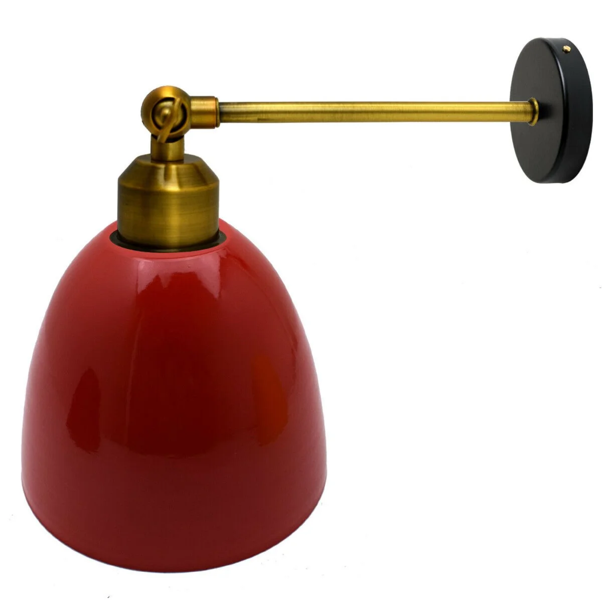 Modern ceiling light shade: bright red metal, white interior, cylindrical 150mm diameter, 130mm tall, wall‑mounted.