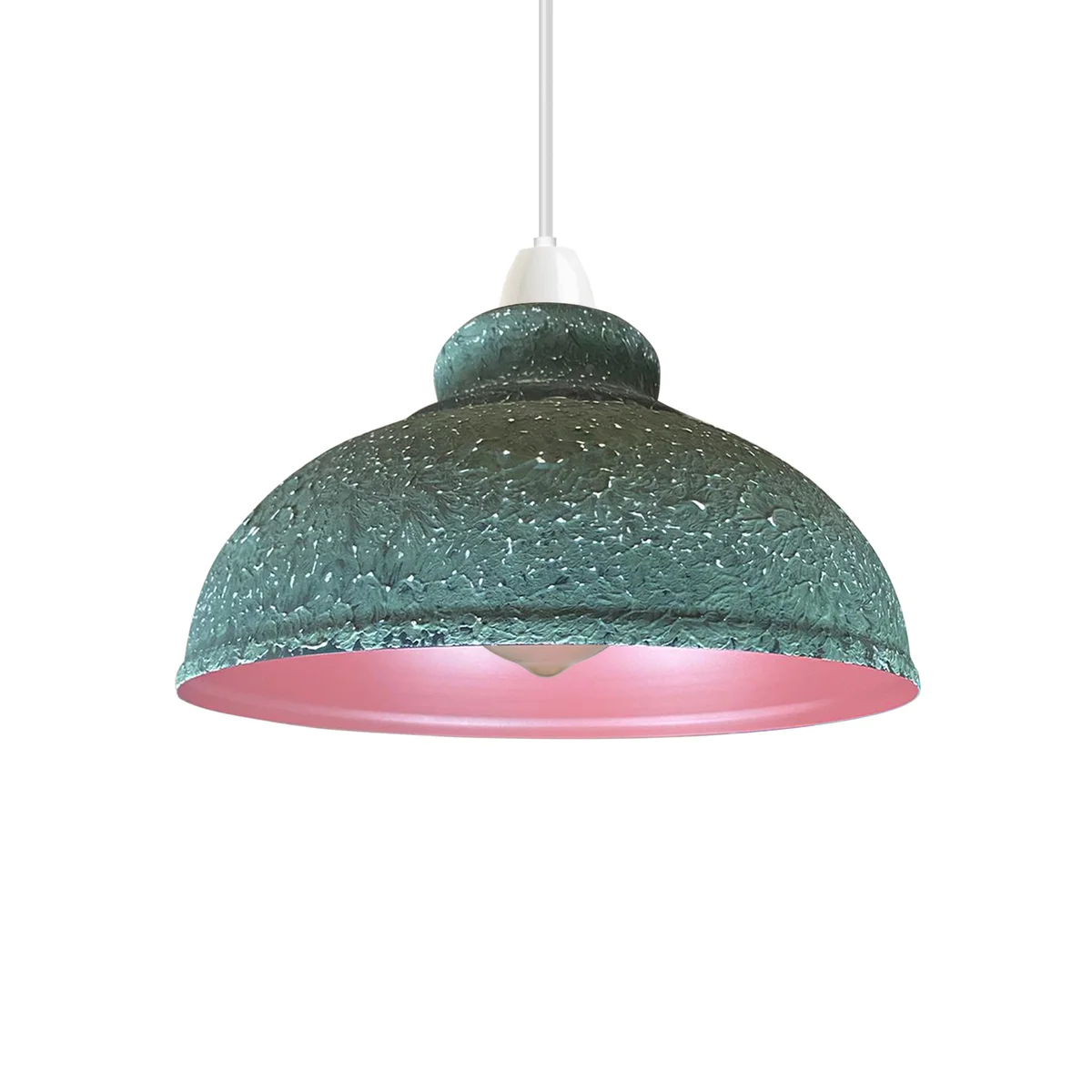 Vintage industrial metal ceiling lamp, clay shade, adjustable line, E27 bulb base – adjustable ceiling light for small rooms.