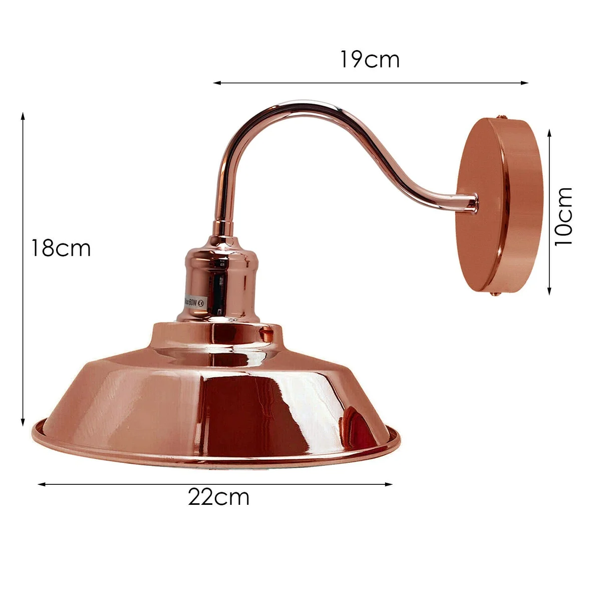 Rose gold E27 wall light, matte finish bowl sconce with sleek lines, indoor decor fixture.