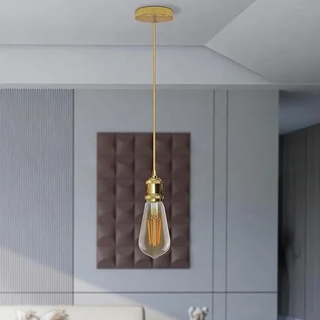 Antique industrial metal lamp holder socket for DIY pendant light socket, with vintage E27 Edison screw design, ready for installation.