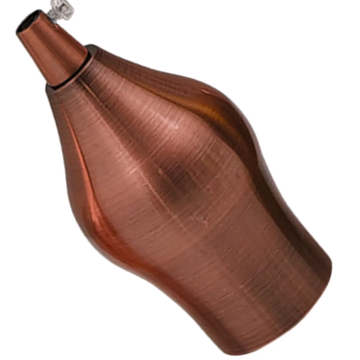 Copper-finished metal lamp holder with vintage industrial design, exposed E27 base and metal cord grip, 120mm tall.