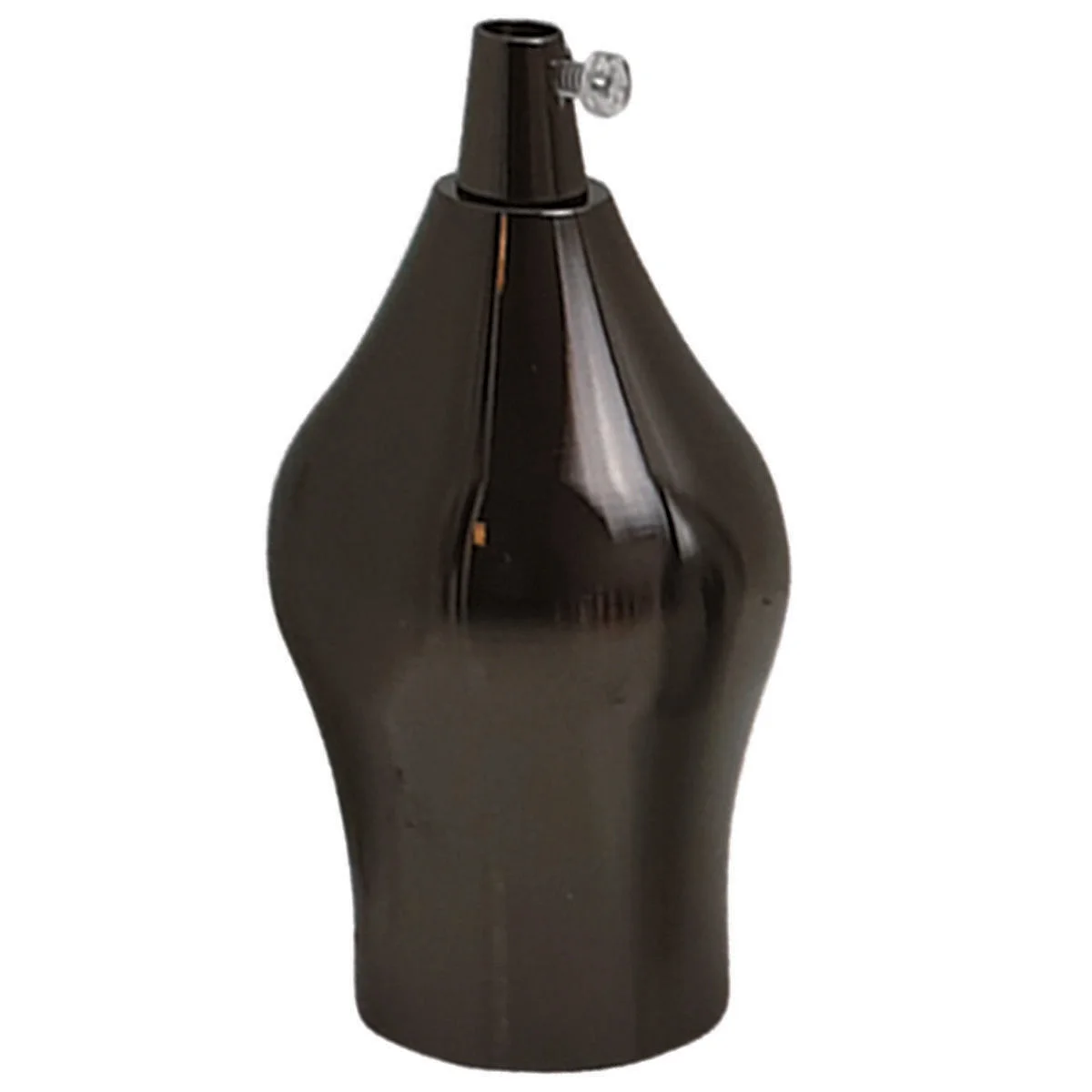 Metal E27 lamp holder with a shiny black socket, ready for exposed vintage bulb.