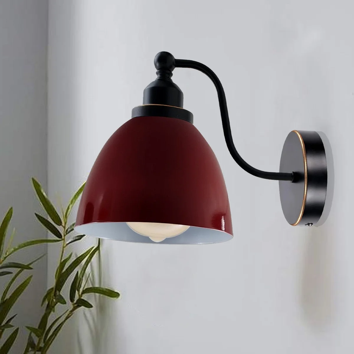 Modern industrial E27 wall light fitting with adjustable metal arm and sleek shade, minimalist design.