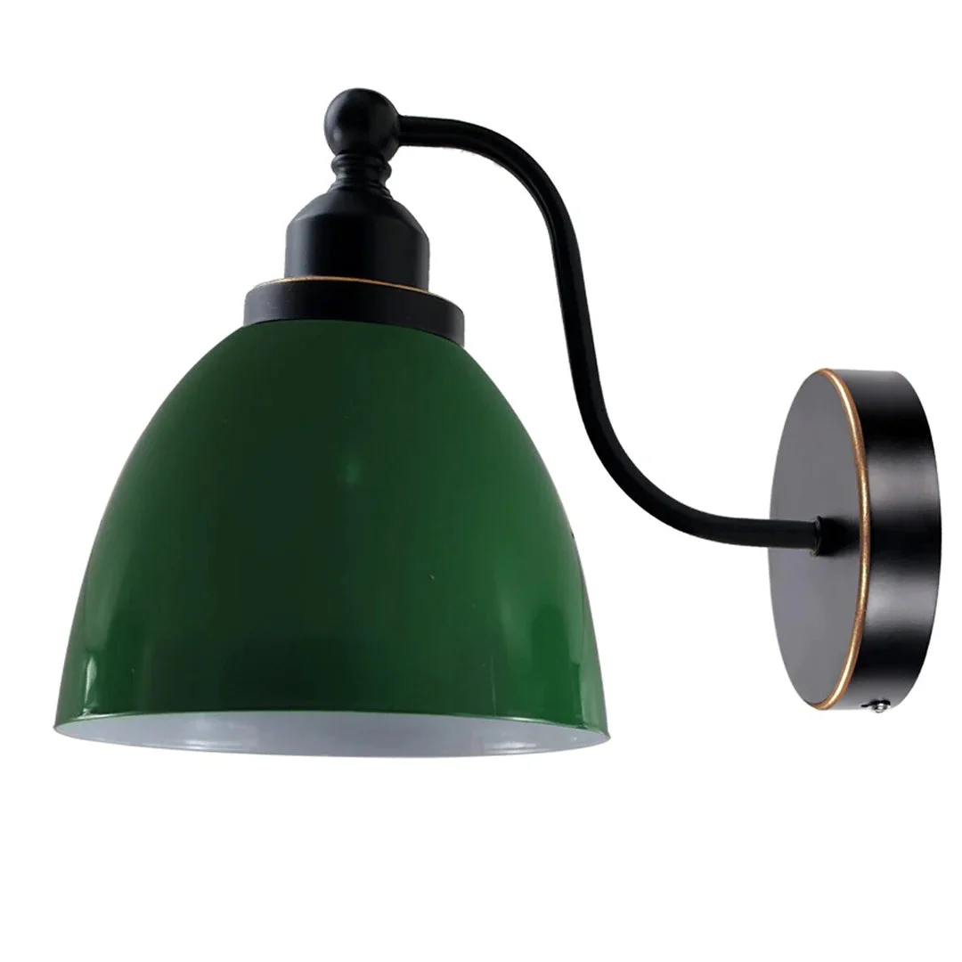 Modern vintage wall light with swan‑neck metal arm and white shade on a black ceiling rose, suitable for modern rooms.
