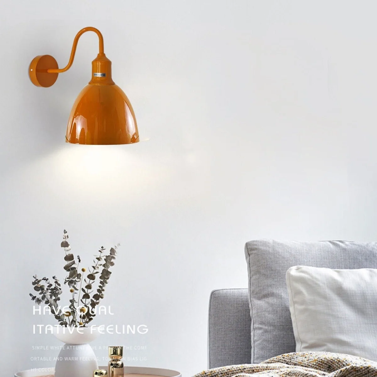 Vintage wall sconce with metal frame and oval dark shade, E27 base, including mounting hardware, 110-240V, 60W.