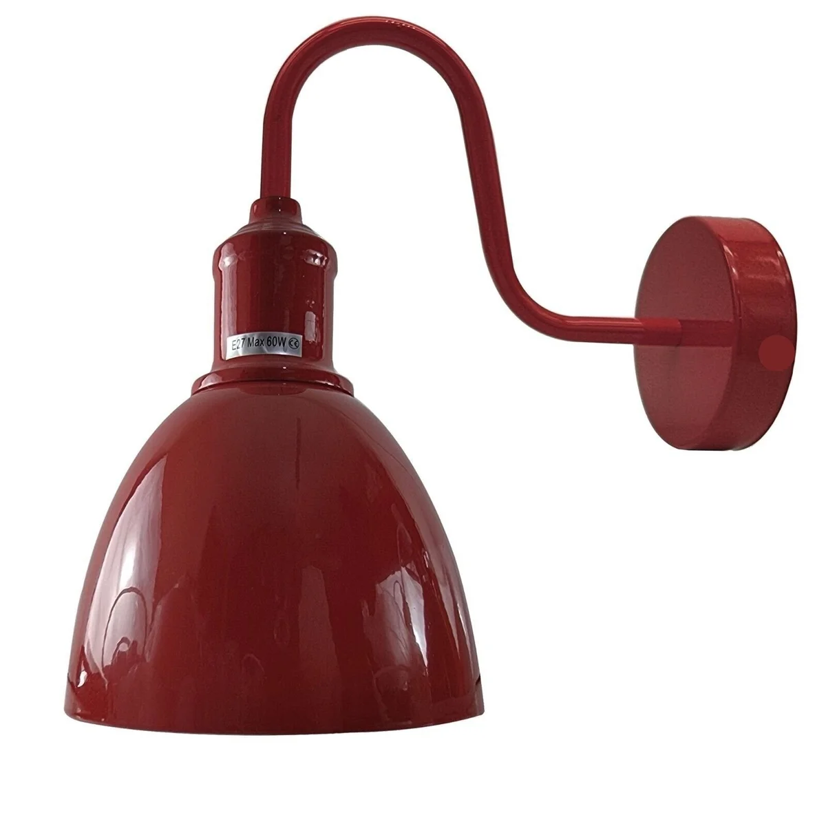 Vintage wall sconce with metal oval lampshade, black shade, E27 base, 60W, 110‑240V, simple installation.