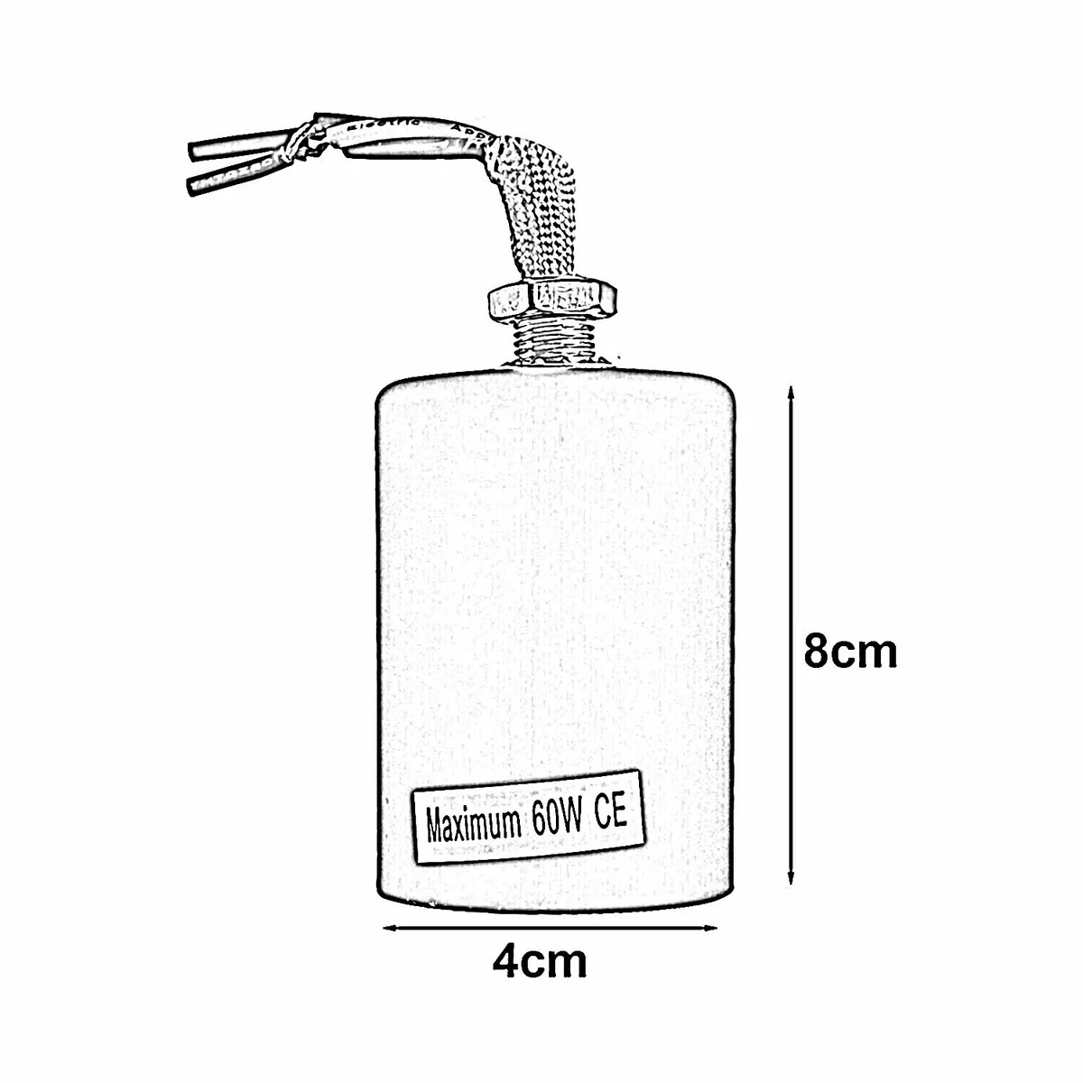 E27 lamp holder featuring a vintage metal socket with exposed metal finish and included installation hardware