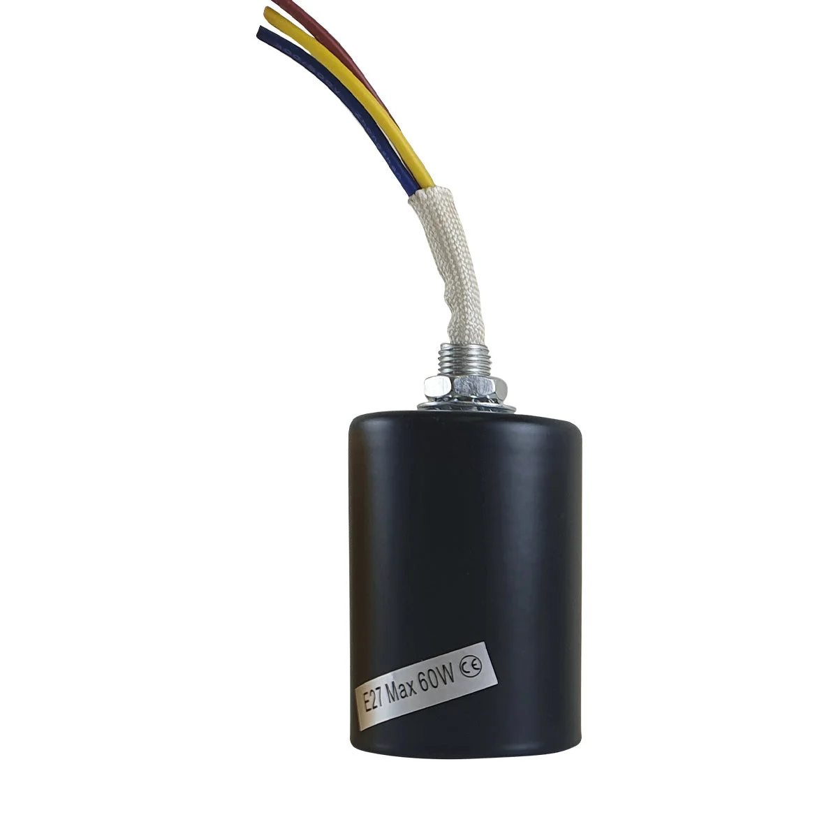 Vintage metal lamp holder, exposed metal finish, E27 Edison screw and industrial style.