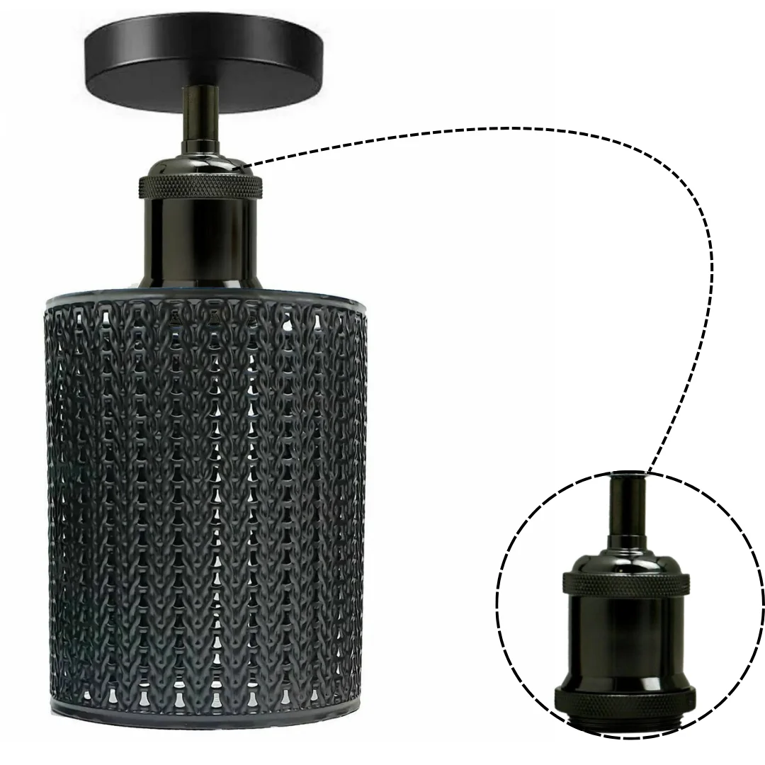 vintage E27 lamp holder metal socket with exposed screw, ready for retro filament bulbs