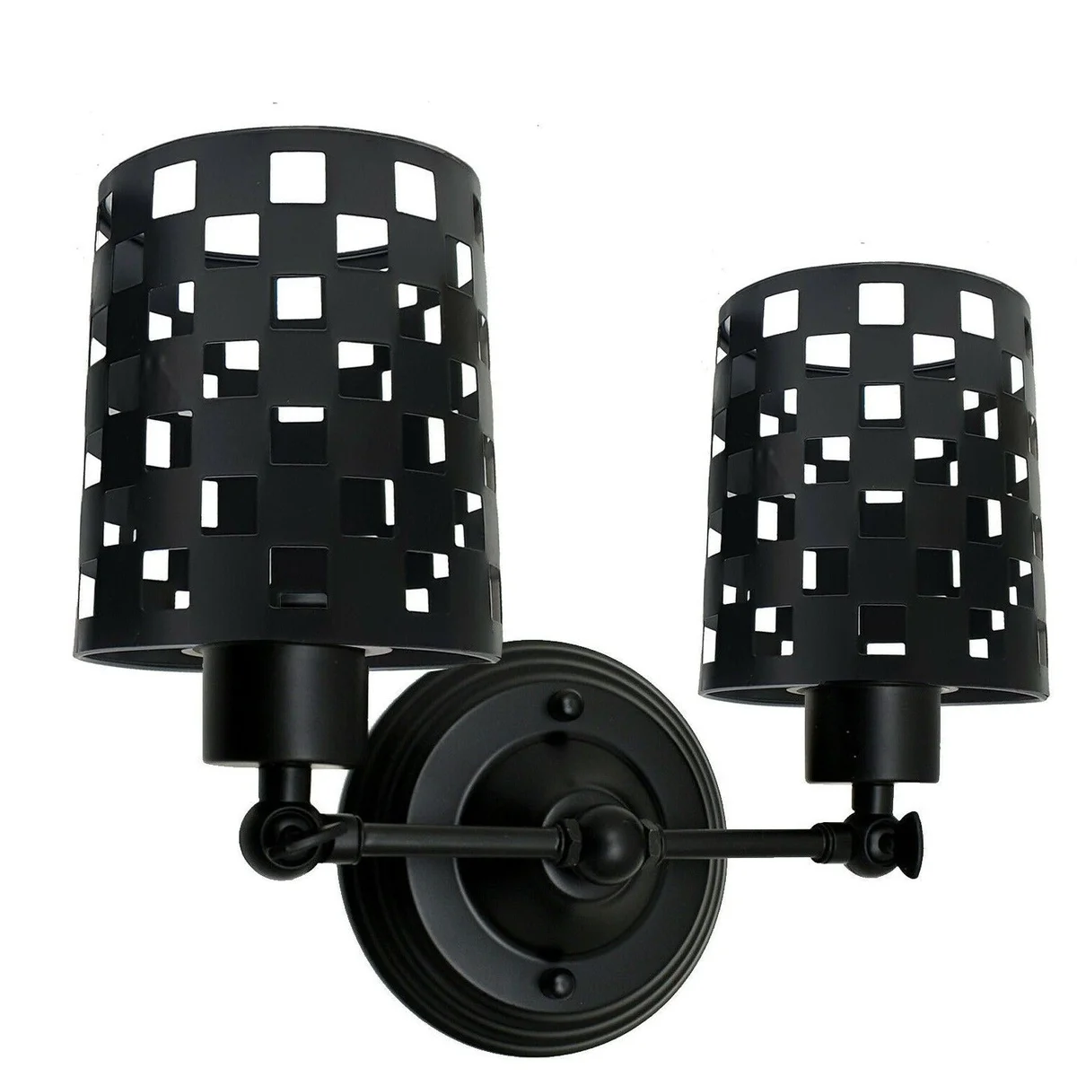 Modern black iron wall sconce with lampshade, a single industrial wall lights fixture mounted