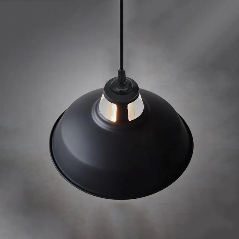 Indoor lamp holder: black PVC umbrella‑shaped E27 socket holder with black cap, seen in studio.